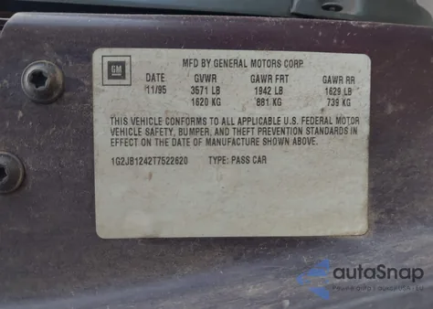 1996 Pontiac Sunfire Se z USA, uszkodzony, nr VIN 1G2JB1242T7522620